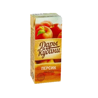 Сок Дары Кубани 0,2л персик-яблоко нектар