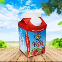 Йогурт питьевой 2,5% пюр-пак с пробкой 450гр Клубника
